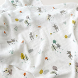 Organic Cotton Bamboo Swaddle Deer & Floral