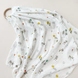 Organic Cotton Bamboo Swaddle Deer & Floral