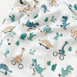 Organic Cotton Bamboo Swaddle Dinosaur Bicycle