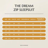 Personalised The Dream Zip Sleepsuit