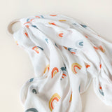Organic Cotton Bamboo Swaddle Autumn Rainbow