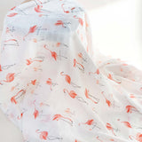 Organic Cotton Bamboo Swaddle Rosy Flamingo