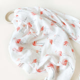Organic Cotton Bamboo Swaddle Rosy Flamingo