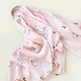 Organic Cotton Bamboo Swaddle Blush Bunny