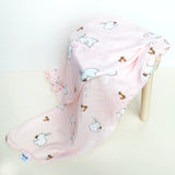 Organic Cotton Bamboo Swaddle Blush Bunny